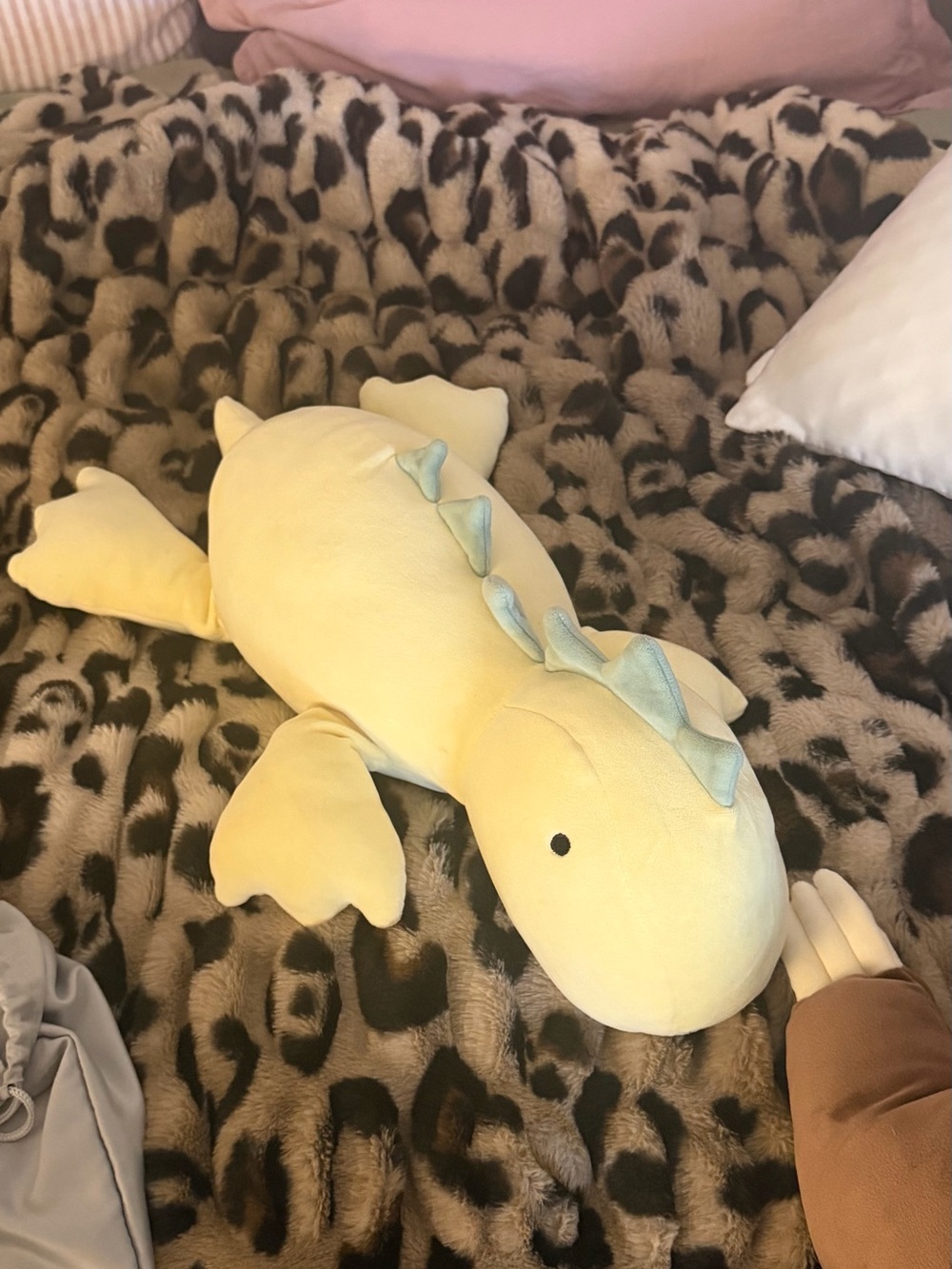 Yellow Plush Dino Pet Toy - Soft Decorative Plush